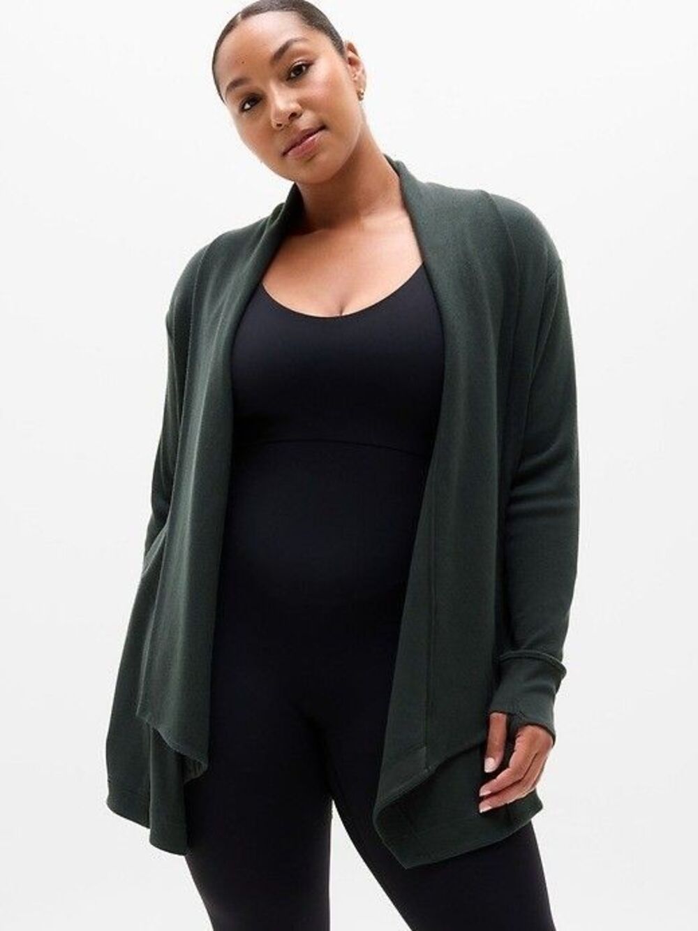 Athleta Pranayama Restore Rib Wrap Elm Green #415557